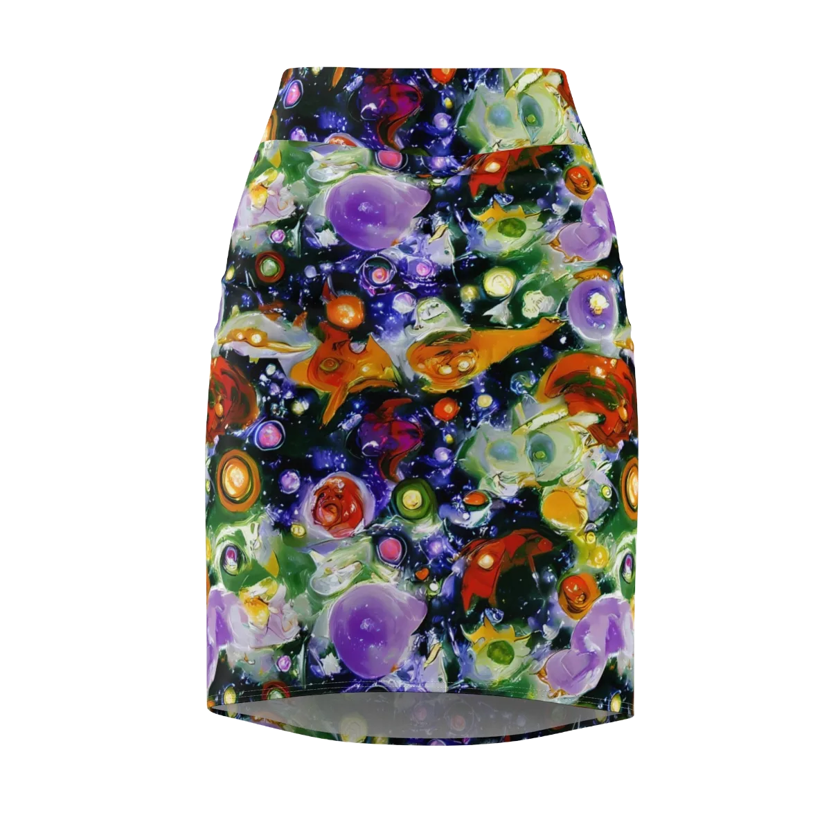 Molten Bloom on Pencil Skirt — Front