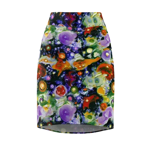 Molten Bloom on a Pencil Skirt