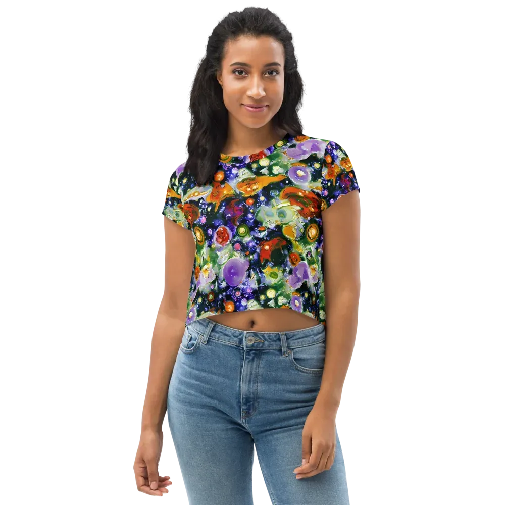 Molten Bloom on Crop Tee — Front