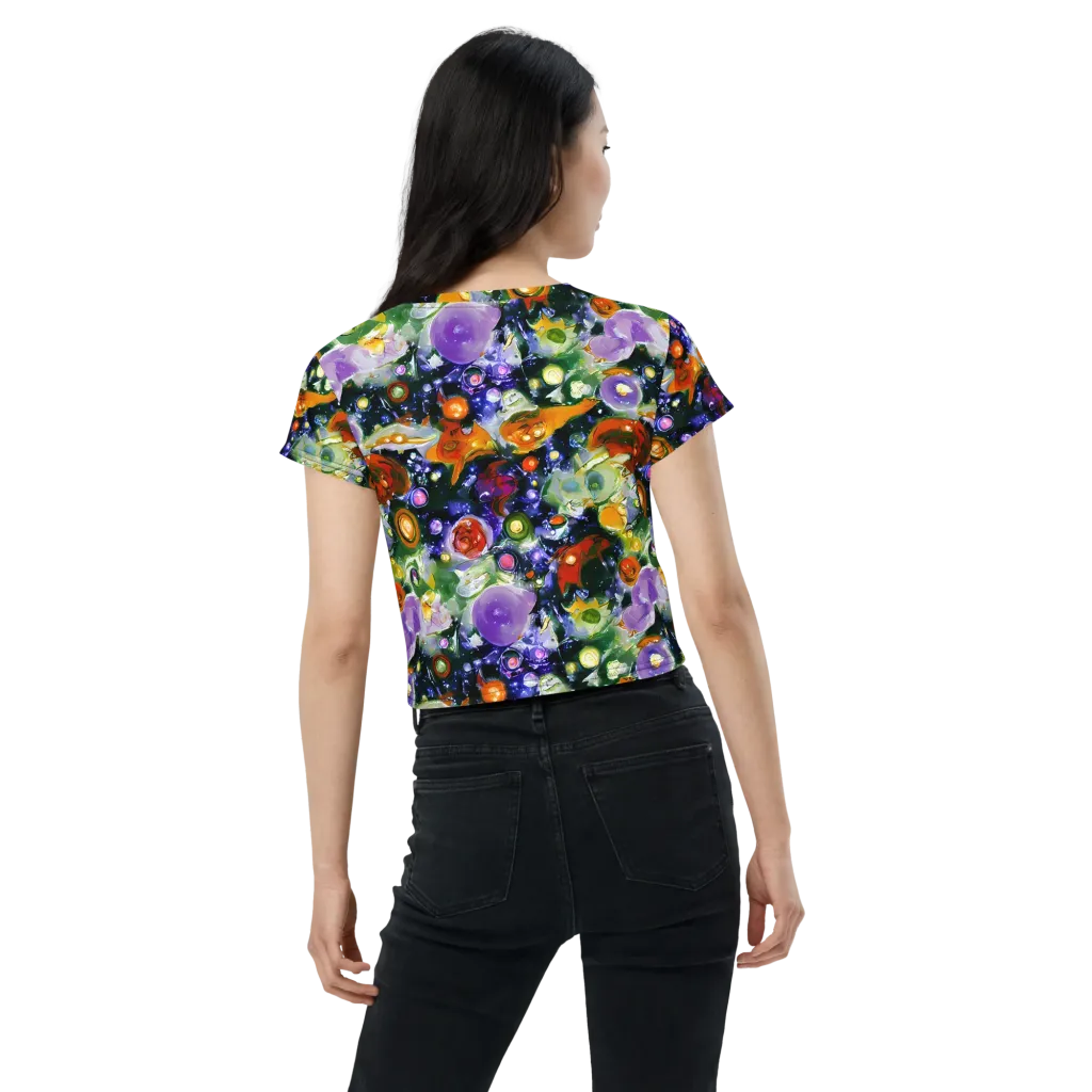 Molten Bloom on Crop Tee — Back