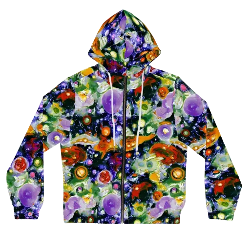Molten Bloom on a Women's Full-Zip Hoodie
