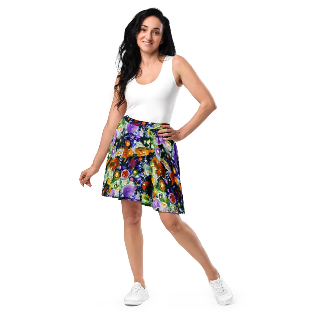Molten Bloom on Skater Skirt — Front