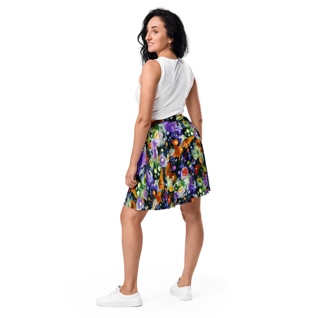 Molten Bloom on Skater Skirt — Back