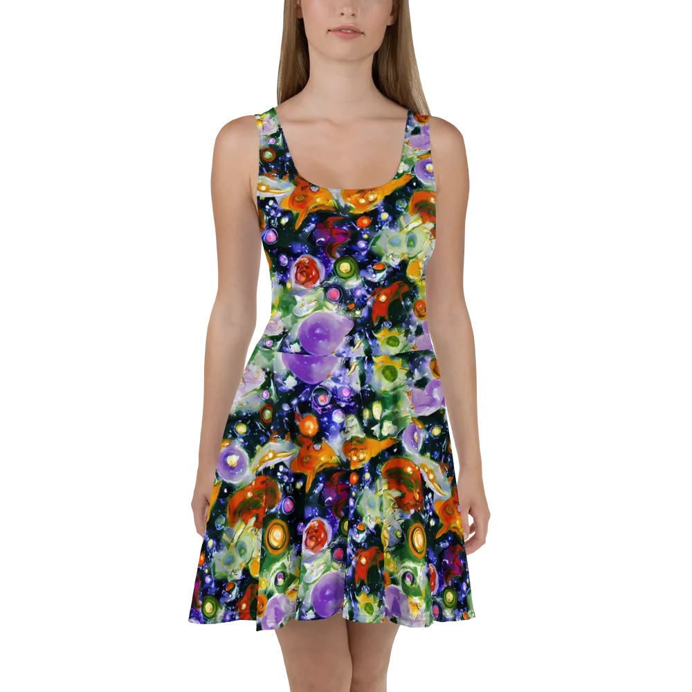 Molten Bloom on Skater Dress — Front