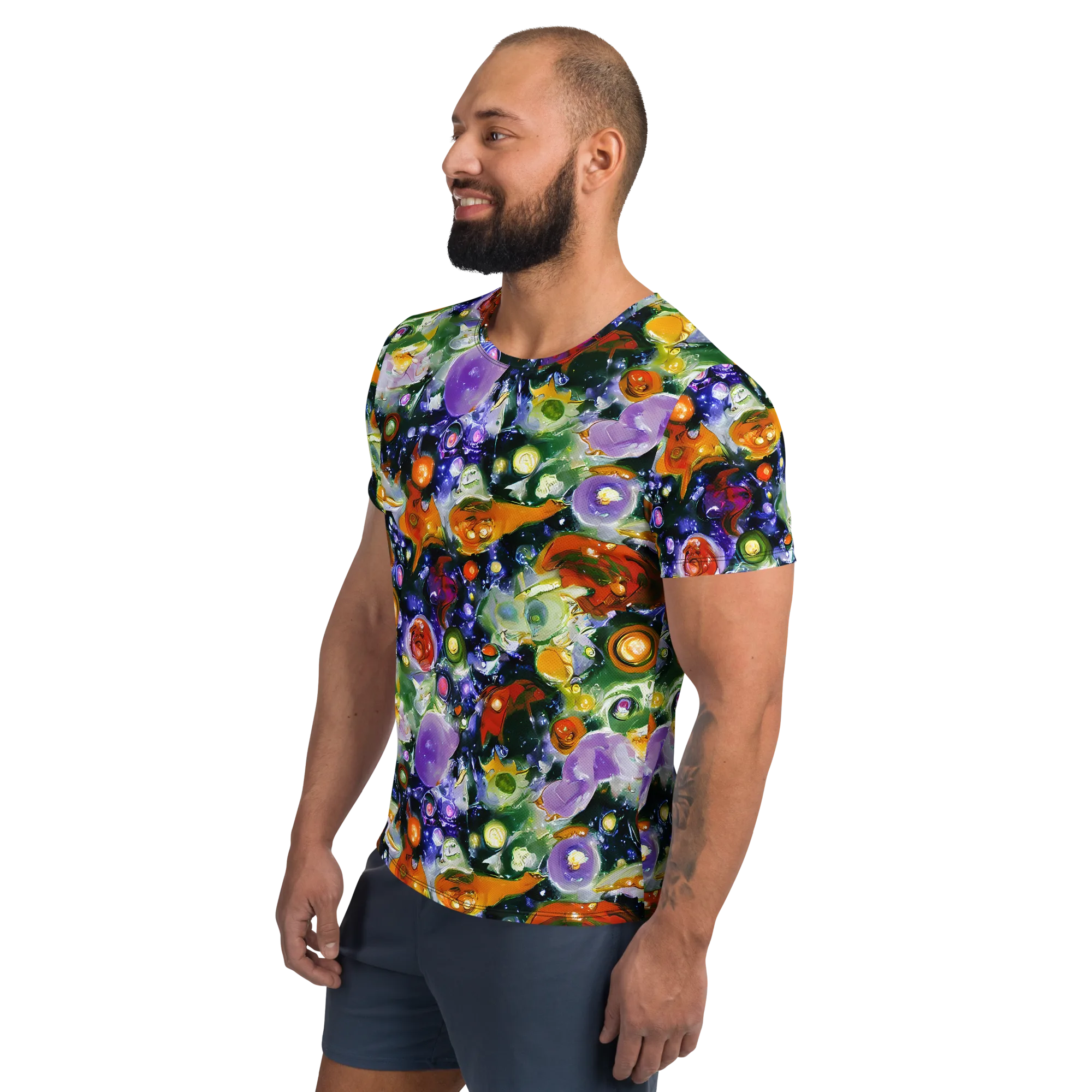 Molten Bloom on Men's Athletic T-Shirt — Left