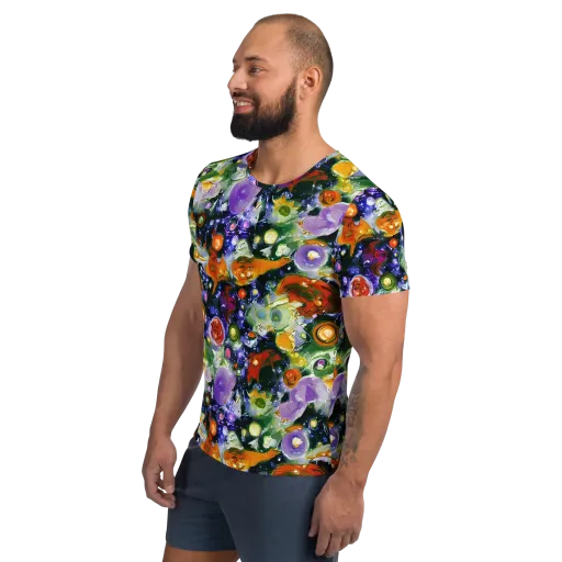Molten Bloom on a Men's Athletic T-Shirt
