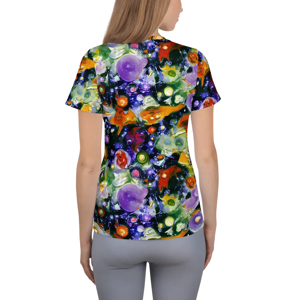 Molten Bloom on Women's Athletic T-Shirt — Back
