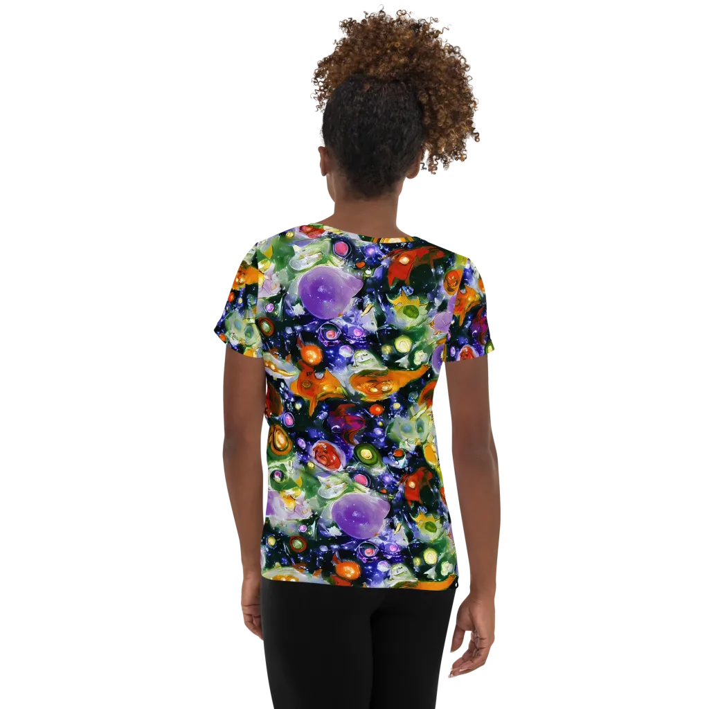 Molten Bloom on Women's Athletic T-Shirt — Back