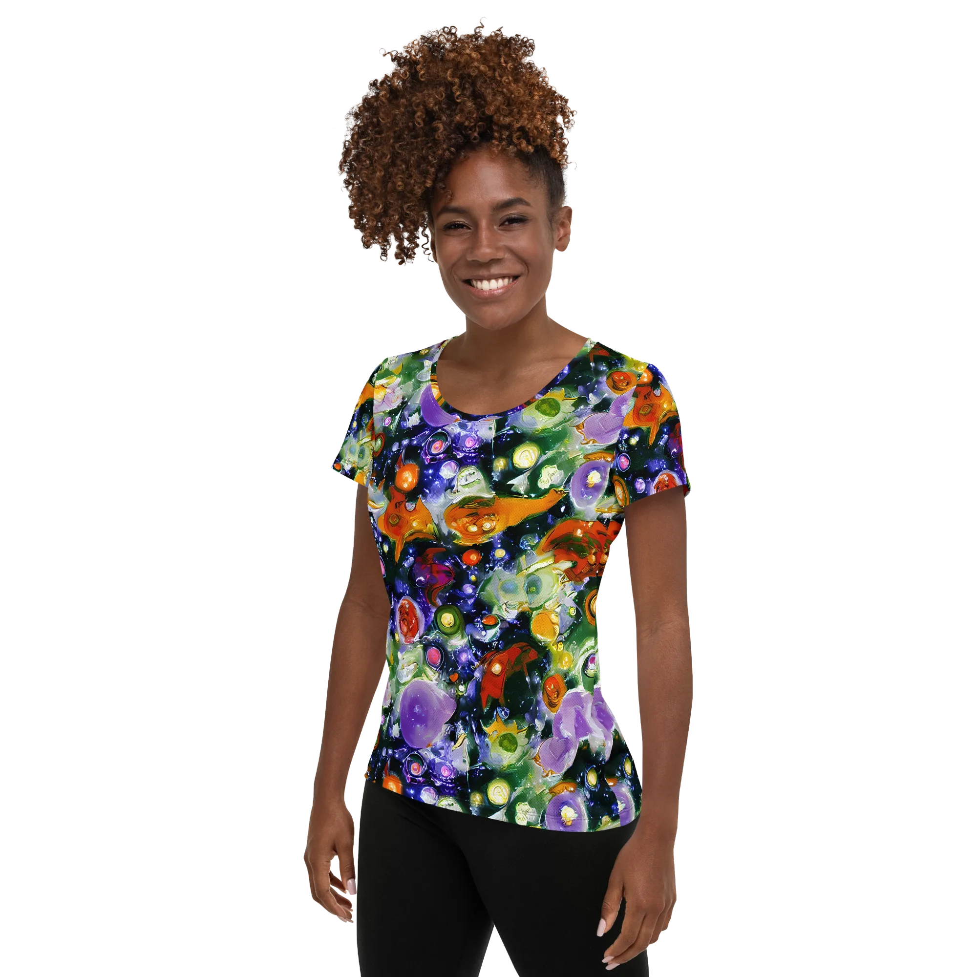 Molten Bloom on Women's Athletic T-Shirt — Left