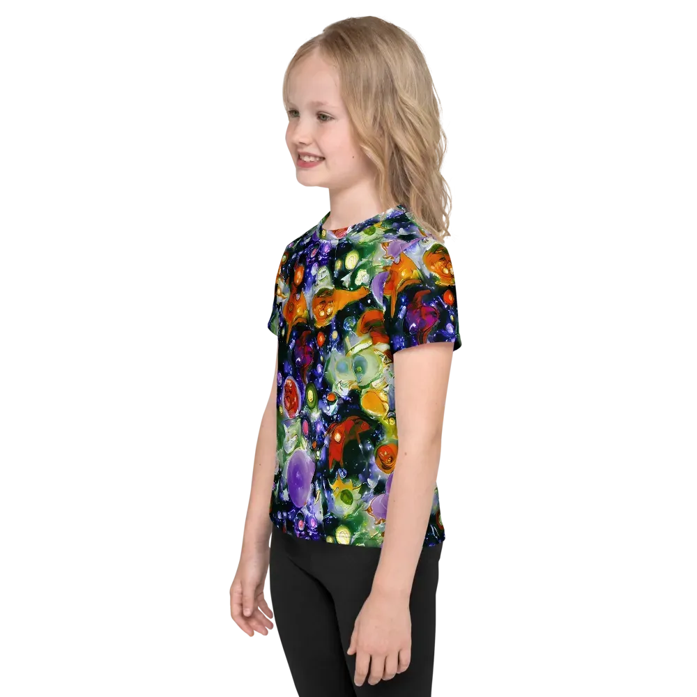 Molten Bloom on Kids Crew Neck T-Shirt — Left