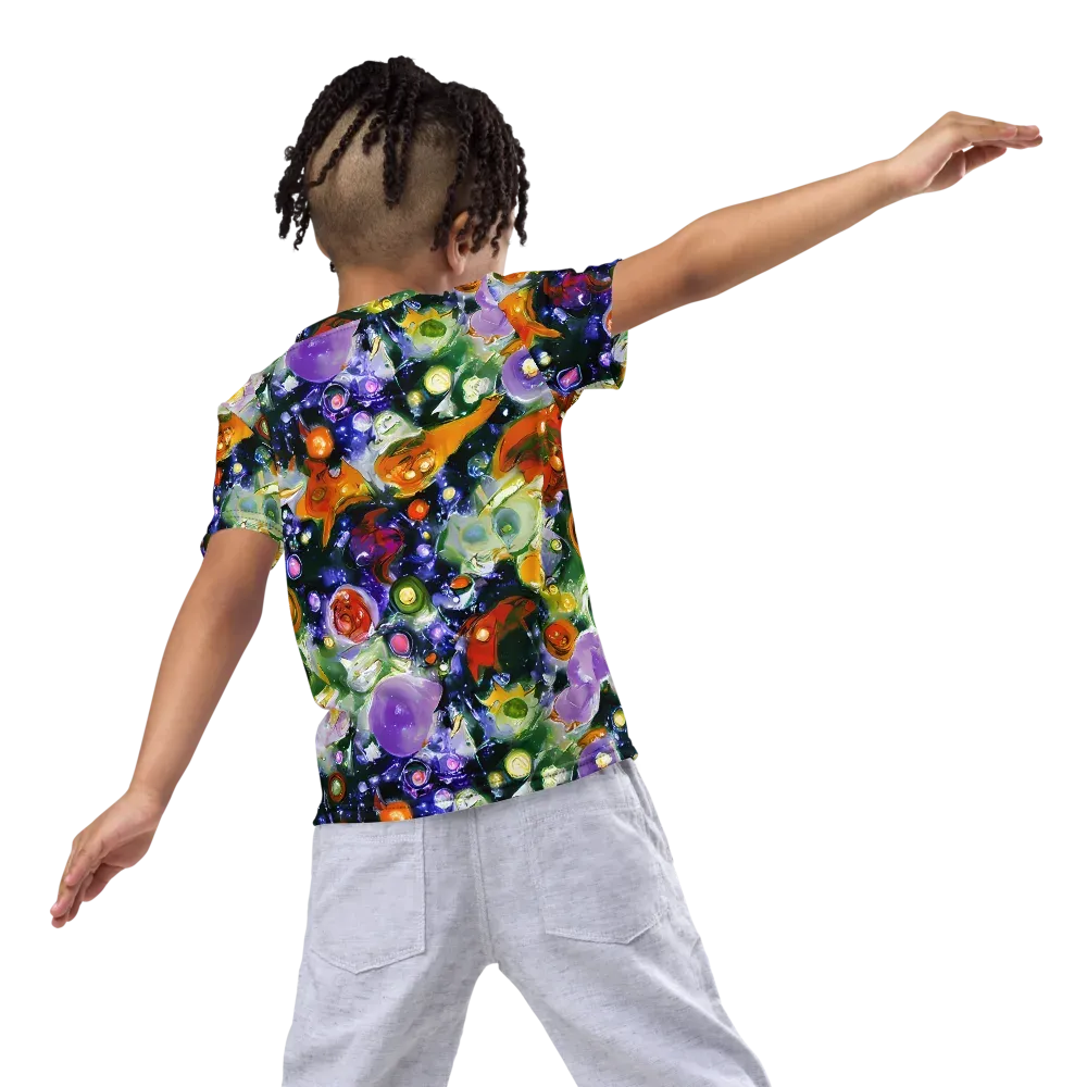 Molten Bloom on Kids Crew Neck T-Shirt — Back