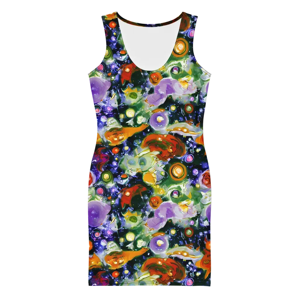 Molten Bloom on Bodycon Dress — Front