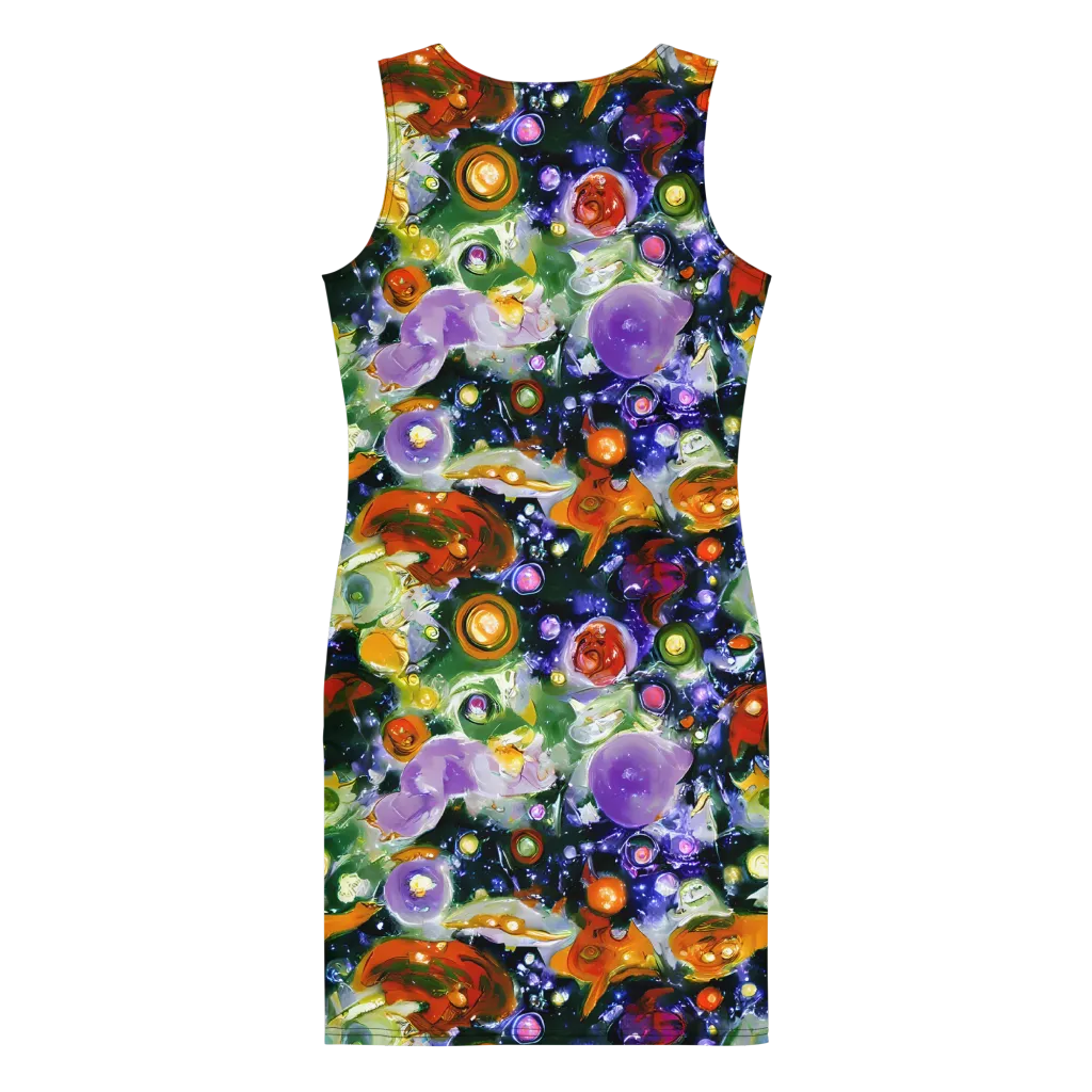 Molten Bloom on Bodycon Dress — Back