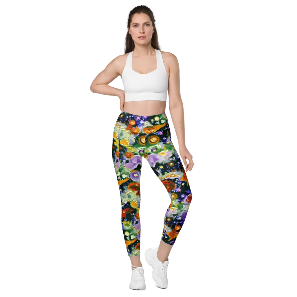 Molten Bloom on Leggings with Pockets — Front