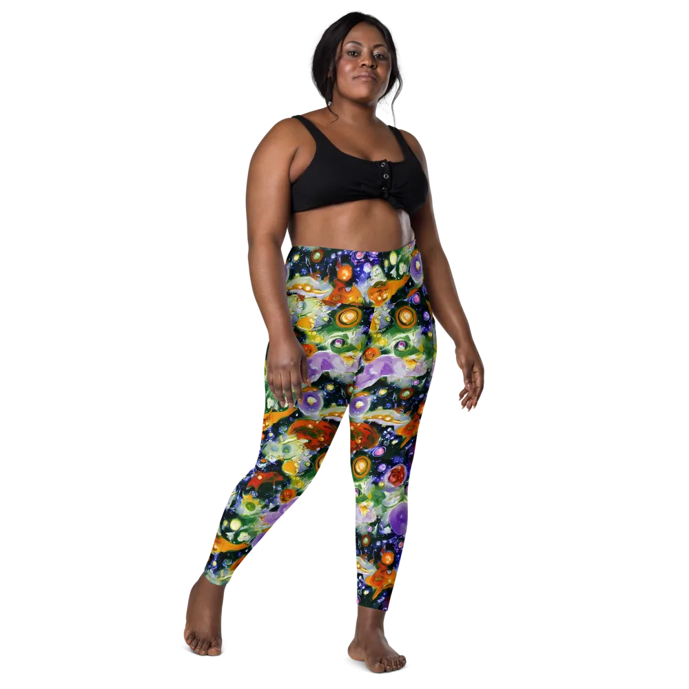 Molten Bloom on Leggings with Pockets — Front