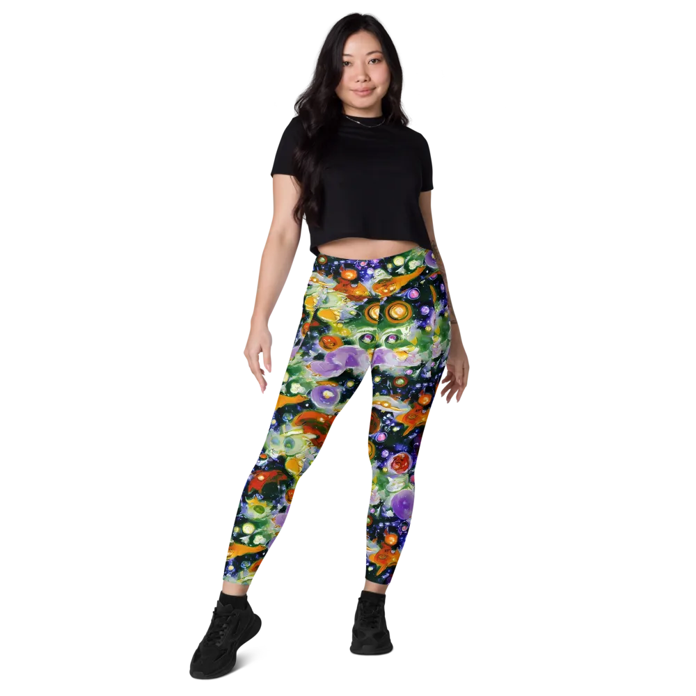 Molten Bloom on Leggings with Pockets — Front