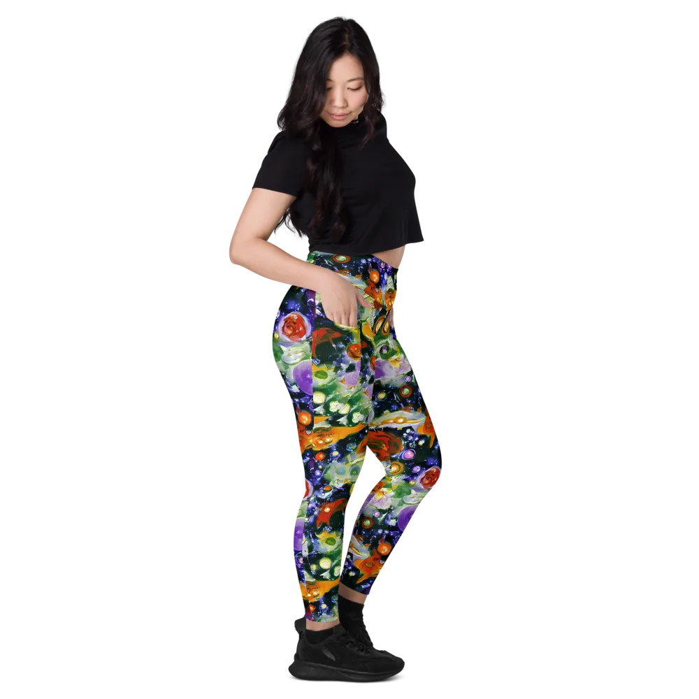 Molten Bloom on Leggings with Pockets — Right