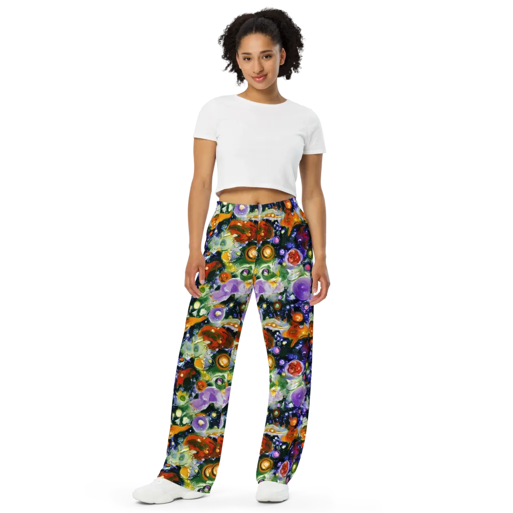 Molten Bloom on Wide-Leg Pants — Front