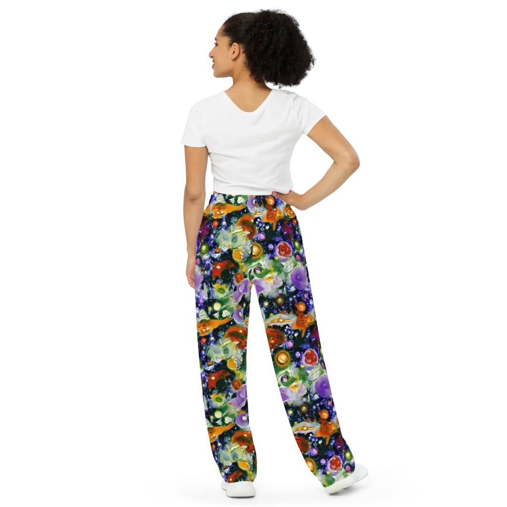 Molten Bloom on Wide-Leg Pants — Back