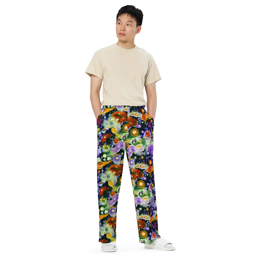 Molten Bloom on Wide-Leg Pants — Front