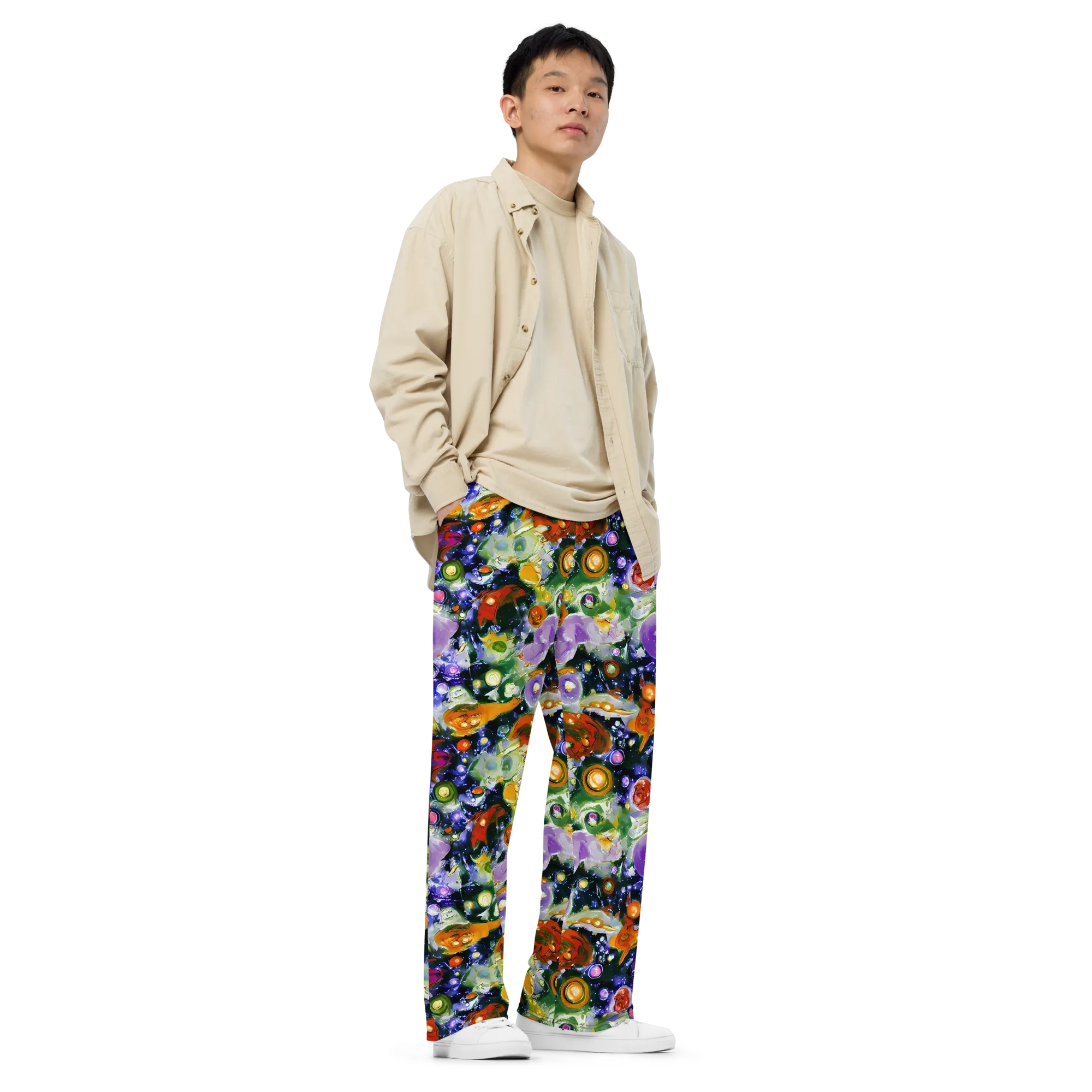 Molten Bloom on Wide-Leg Pants — Right Front