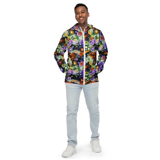 Molten Bloom on a Men's Windbreaker