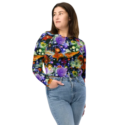 Molten Bloom on a Long Sleeve Crop Top