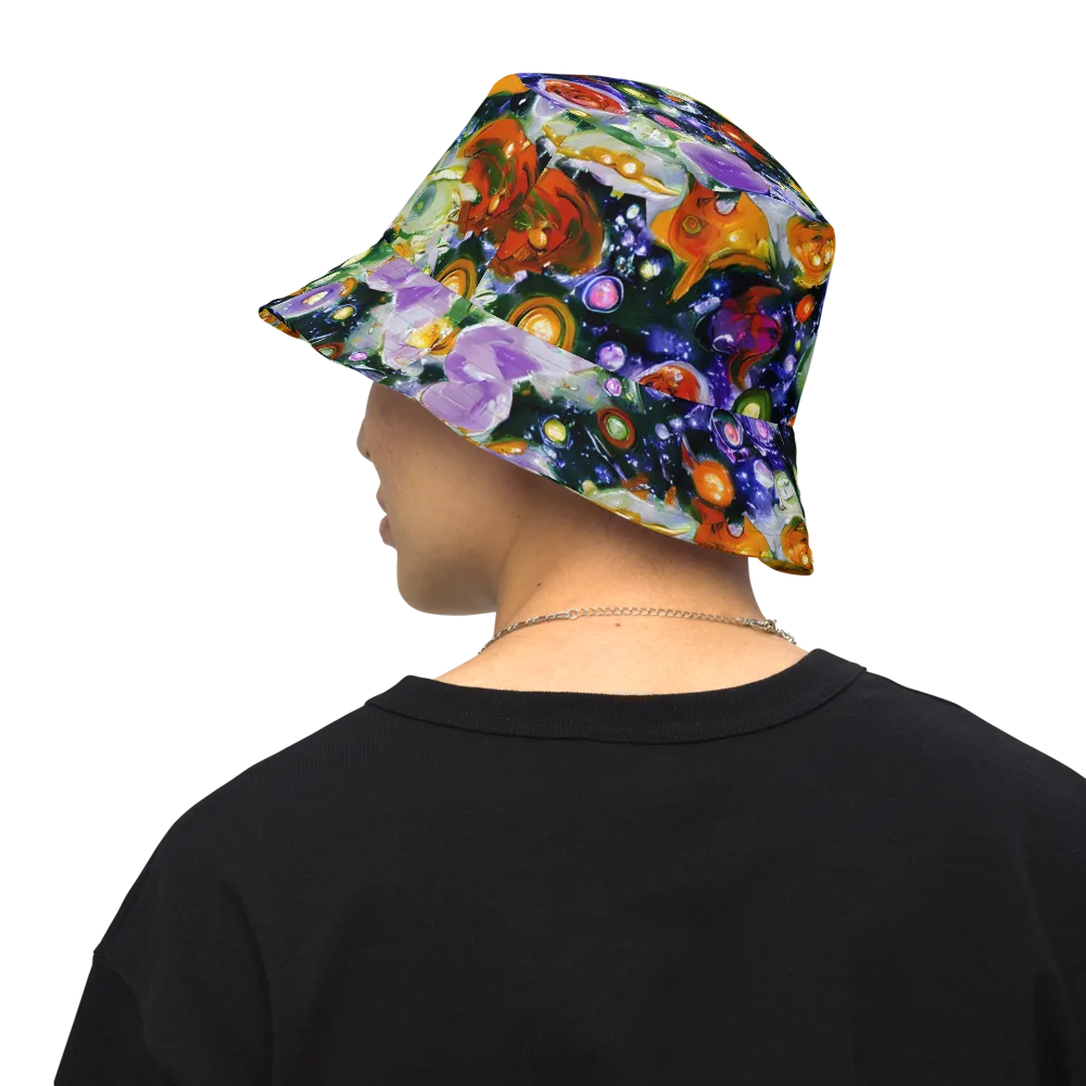Molten Bloom on Reversible Bucket Hat — Back Inside