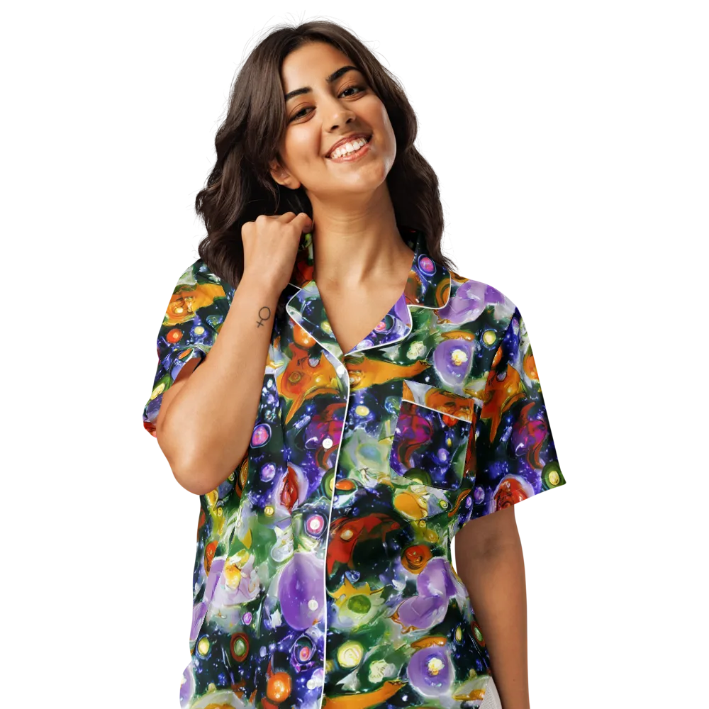 Molten Bloom on Women's Short Sleeve Pajama Top — Front