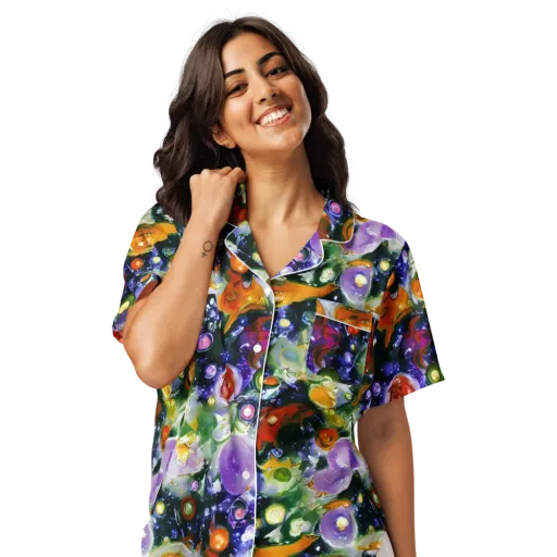 Molten Bloom on a Women's Short Sleeve Pajama Top