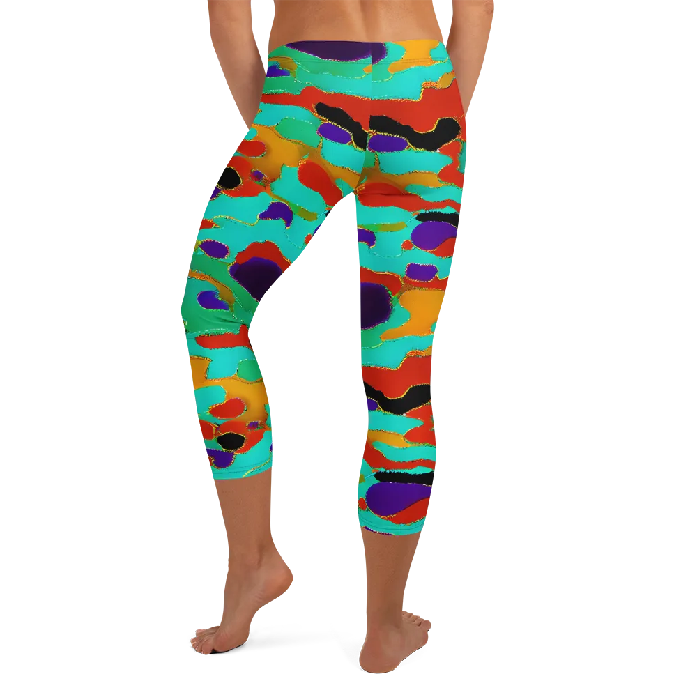 Prismatic Spill on Capri Leggings — Back