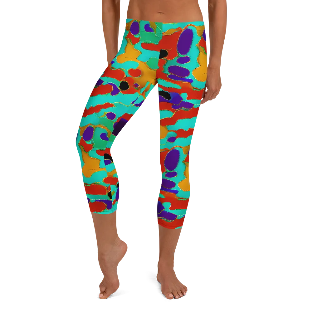 Prismatic Spill on Capri Leggings — Front