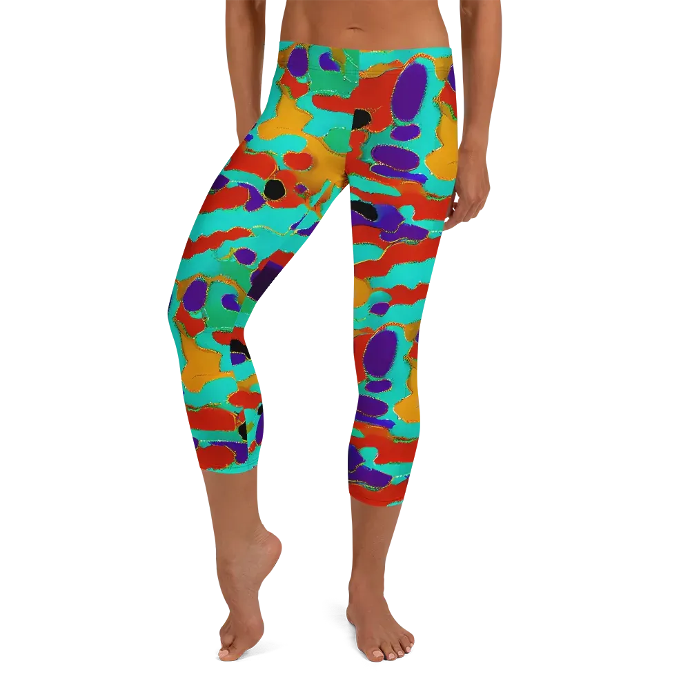 Prismatic Spill on Capri Leggings — Front