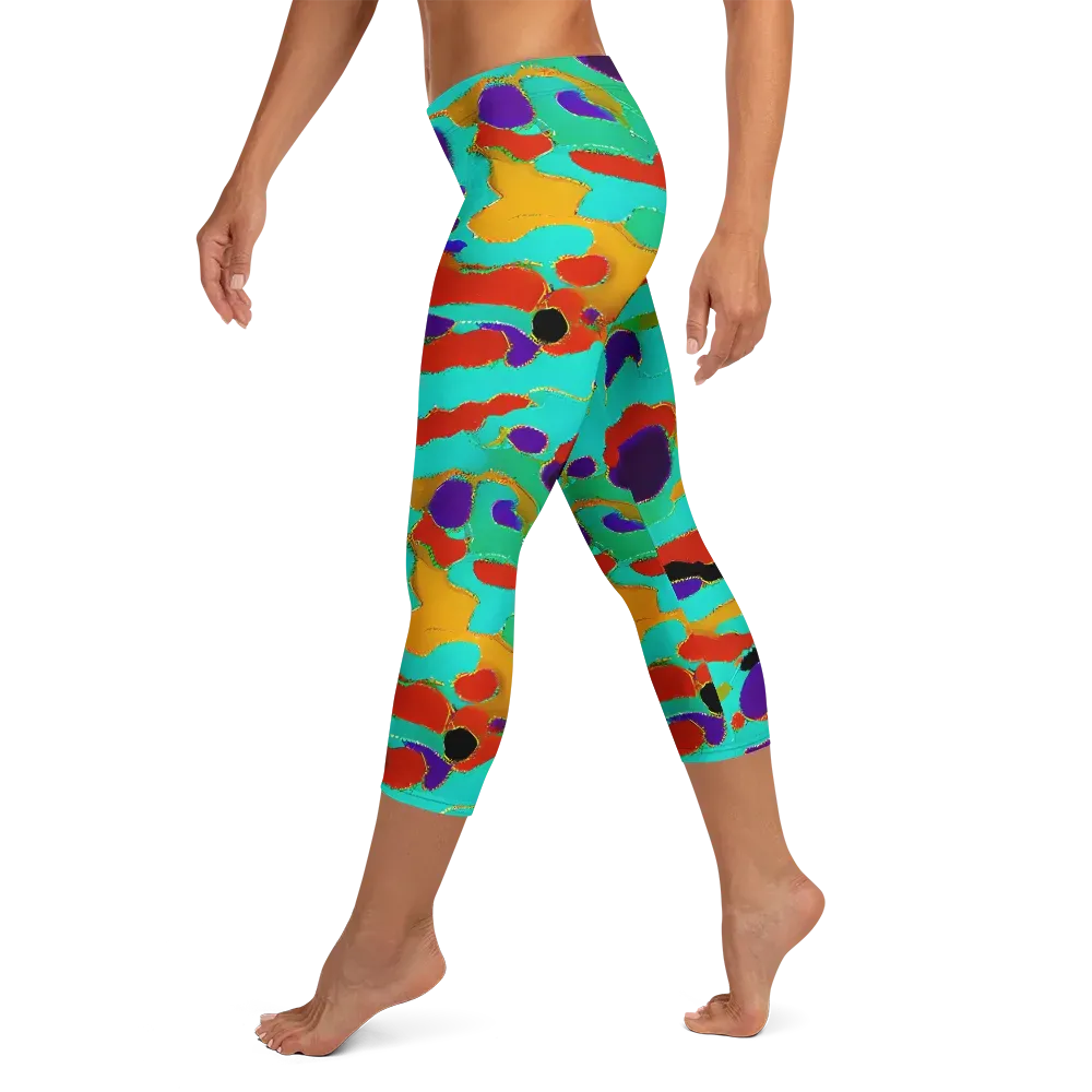 Prismatic Spill on Capri Leggings — Left