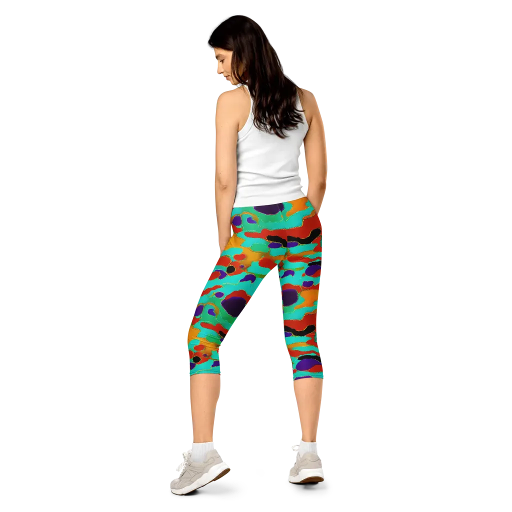 Prismatic Spill on Capri Leggings — Back