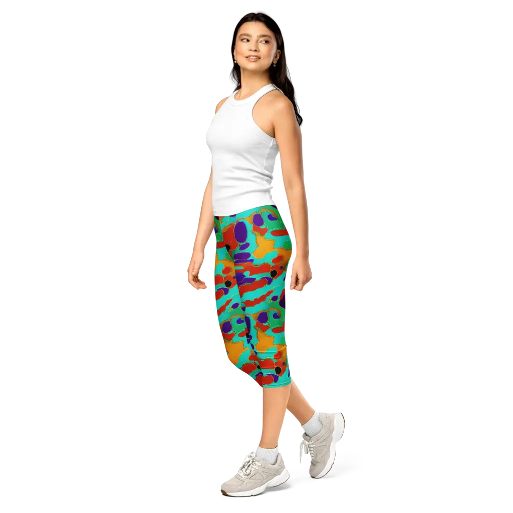 Prismatic Spill on Capri Leggings — Left Front
