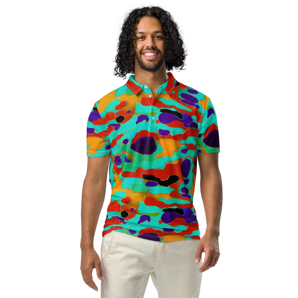Prismatic Spill on Men's Slim Fit Polo Shirt — Front