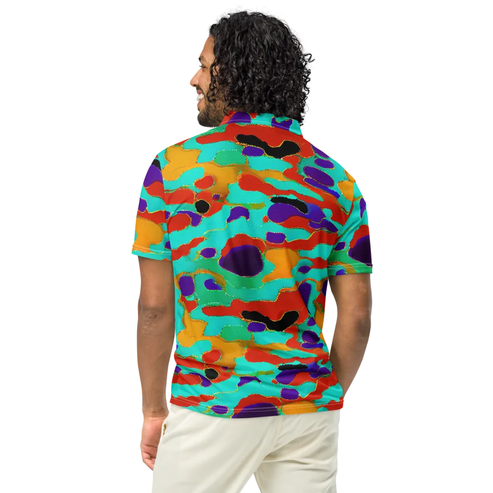 Prismatic Spill on Men's Slim Fit Polo Shirt — Back