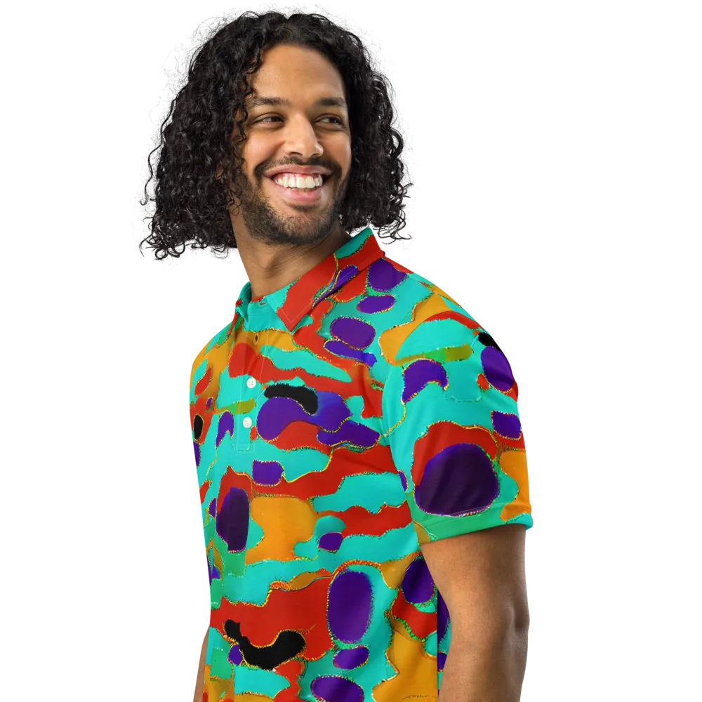 Prismatic Spill on Men's Slim Fit Polo Shirt — Left Front