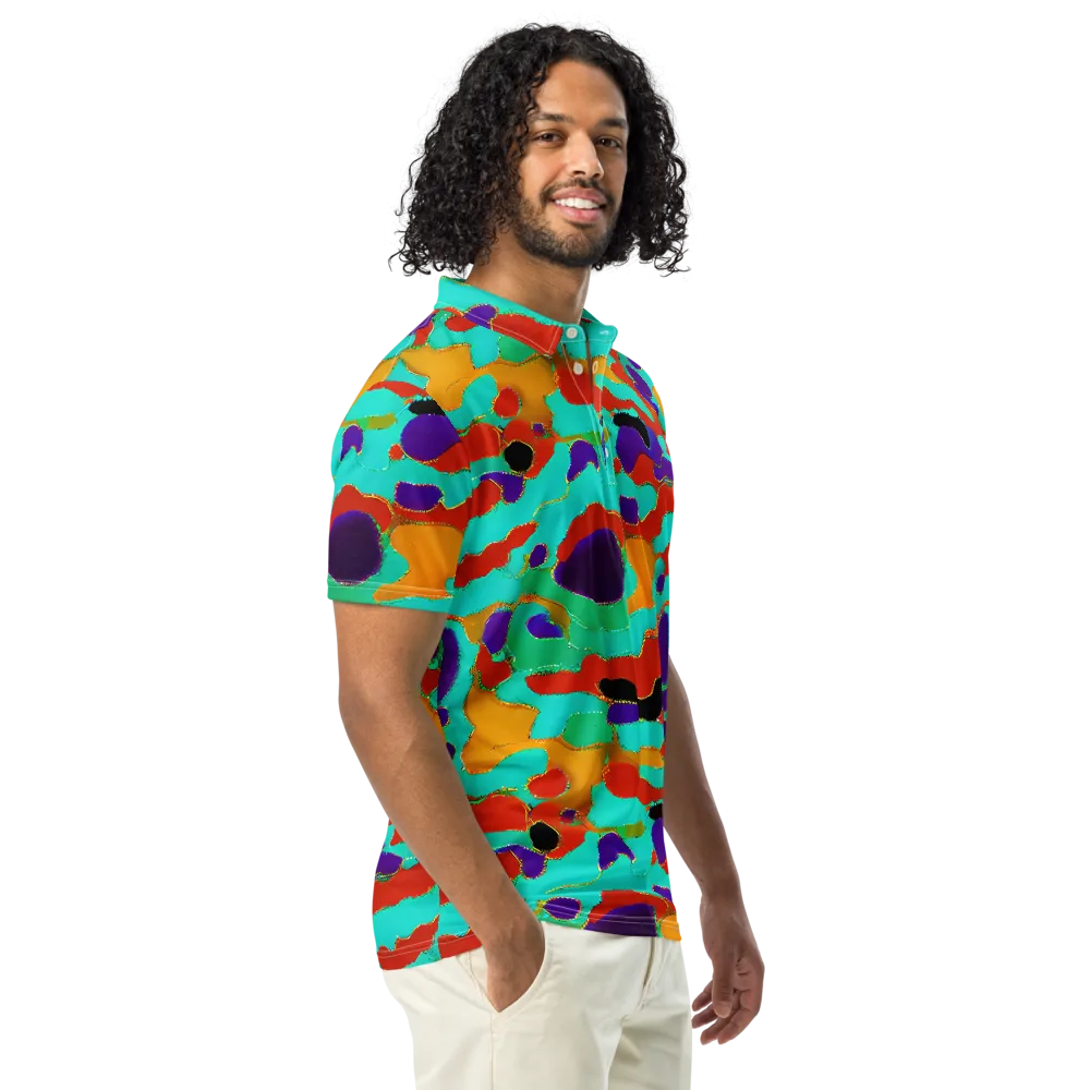 Prismatic Spill on Men's Slim Fit Polo Shirt — Right Front