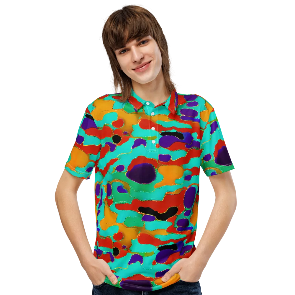 Prismatic Spill on Men's Slim Fit Polo Shirt — Front
