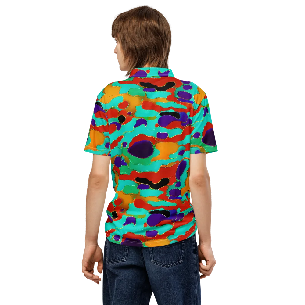 Prismatic Spill on Men's Slim Fit Polo Shirt — Back