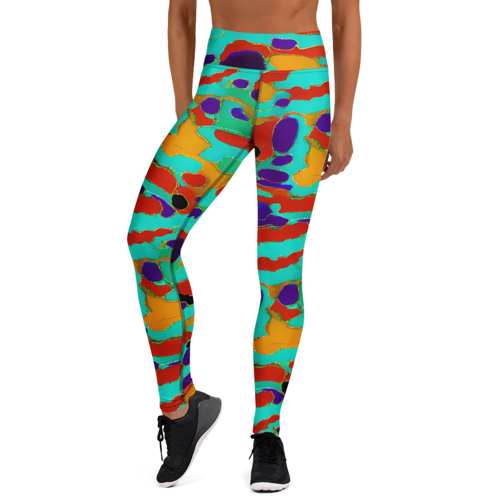 Prismatic Spill on Yoga Leggings — Front
