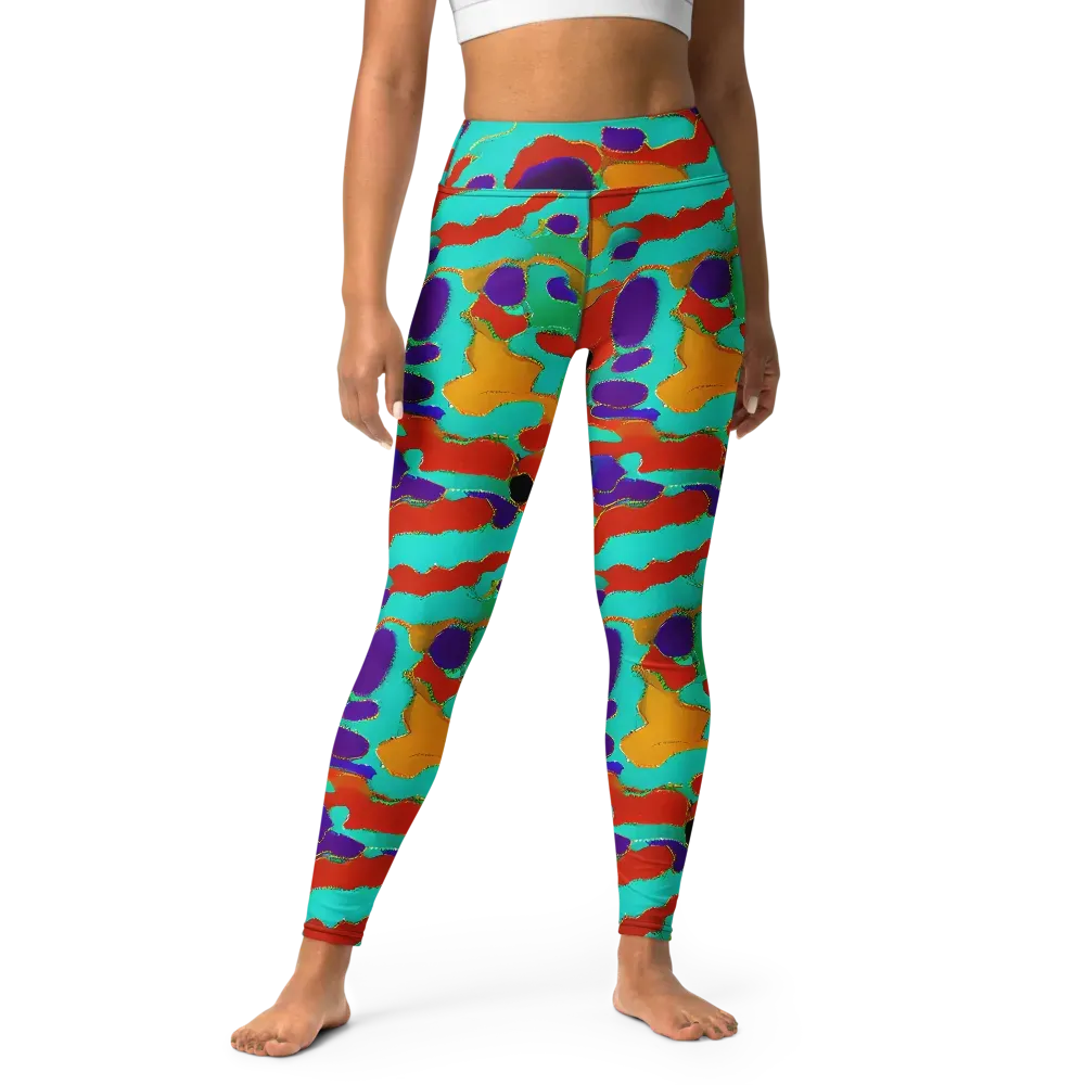 Prismatic Spill on Yoga Leggings — Front