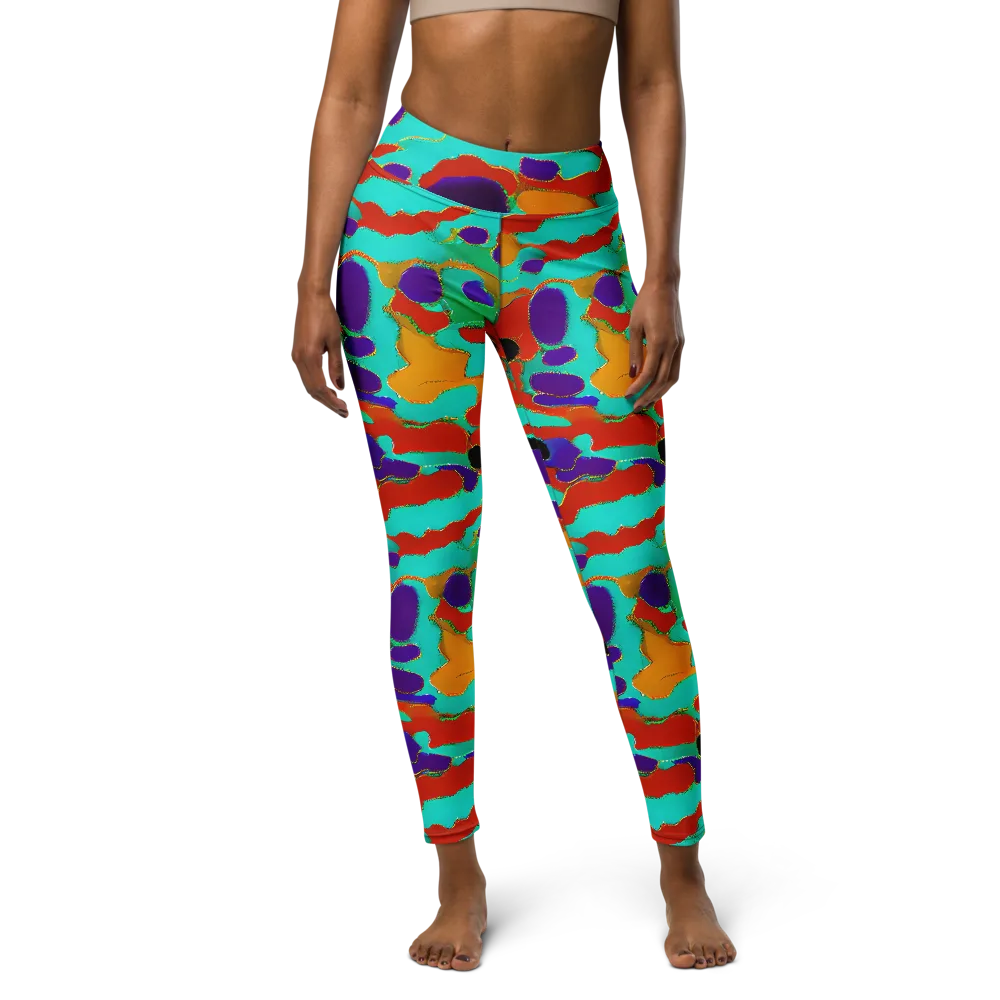 Prismatic Spill on Yoga Leggings — Front