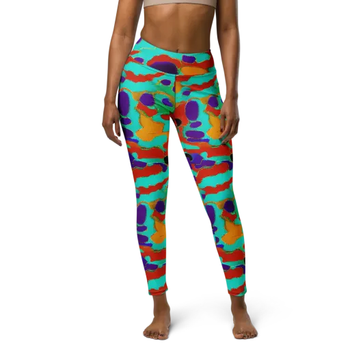 Prismatic Spill on a Yoga Leggings