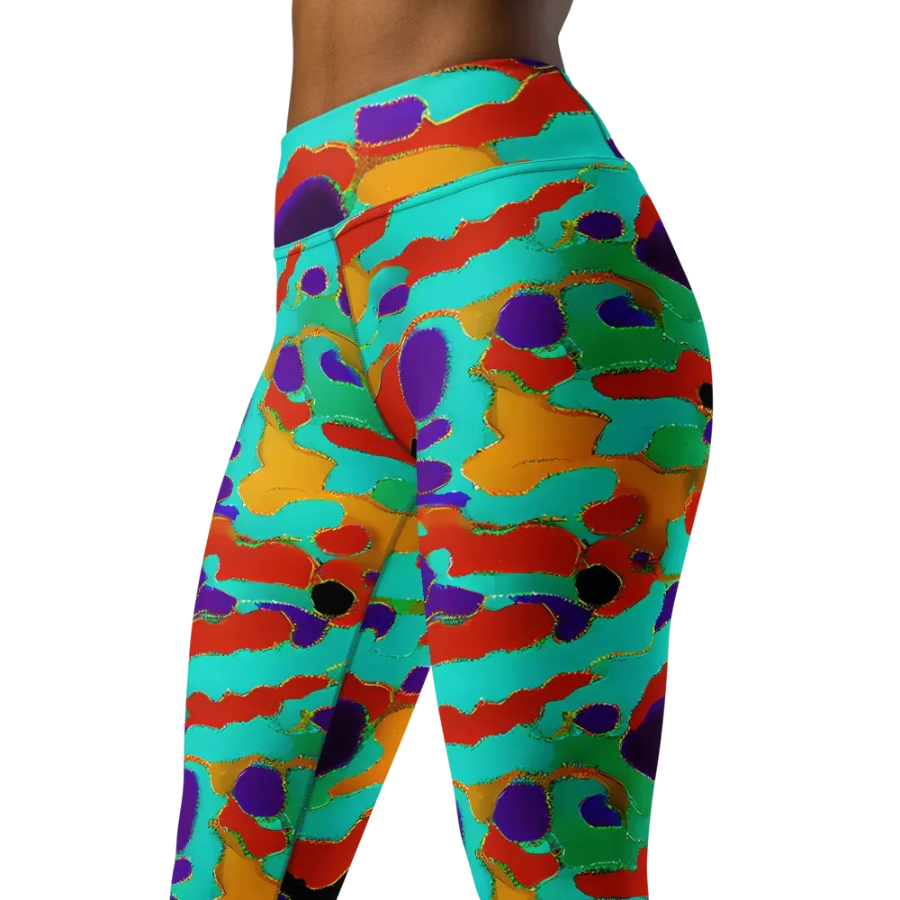 Prismatic Spill on Yoga Leggings — Left Front