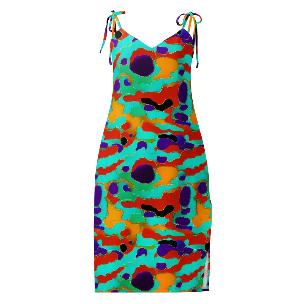 Prismatic Spill on Slip Dress — Front