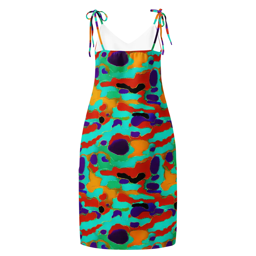 Prismatic Spill on Slip Dress — Back