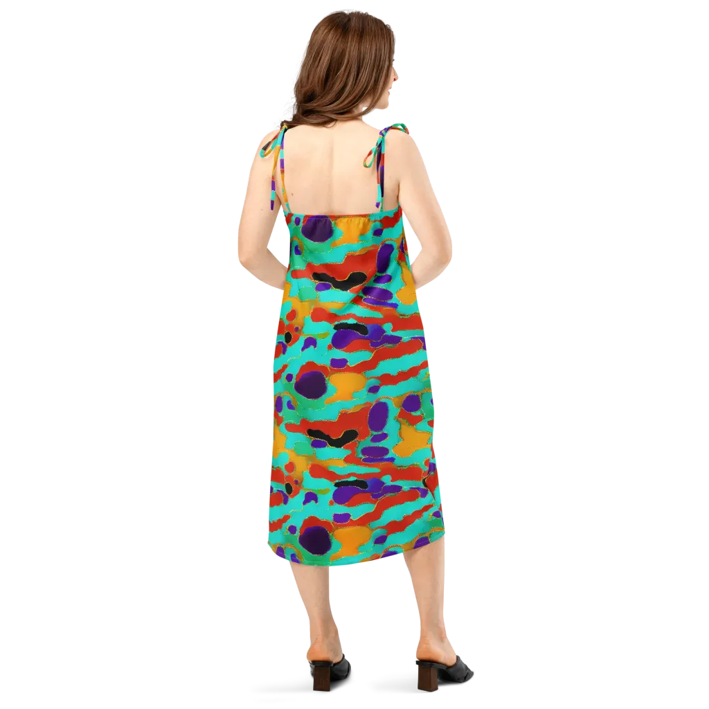 Prismatic Spill on Slip Dress — Back